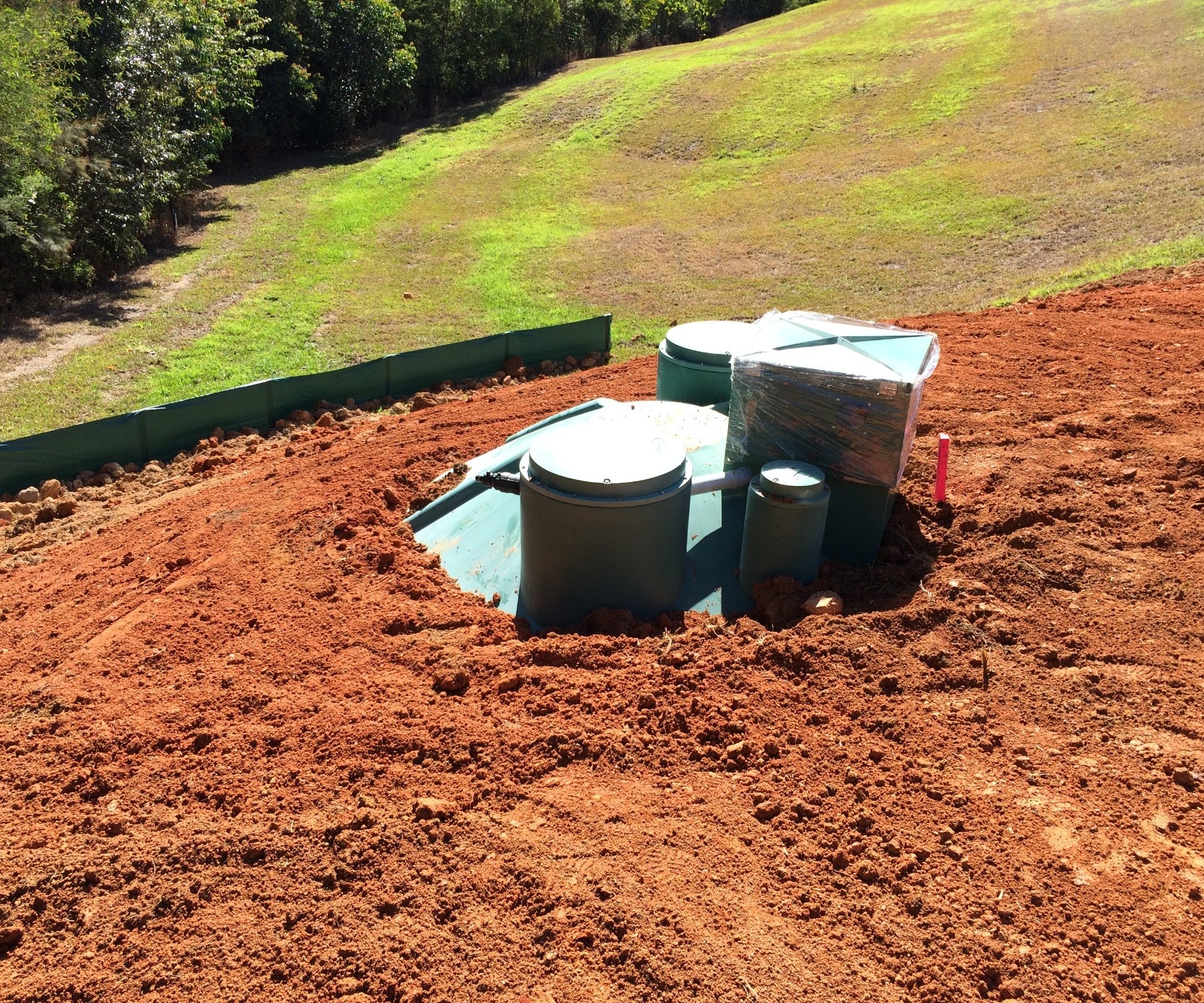 RP10 treatment system during backfilling